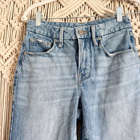 Good American Raw Hem Straight Leg Jeans – High Rise – Size 25 – GUC - Picture 2 of 7